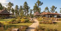 Candyroot Lodge in Jefferson will feature a Sandhills-inspired golf course designed to blend with the natural terrain and expand South Carolina’s golf tourism appeal. (Rendering/Hart Howerton)