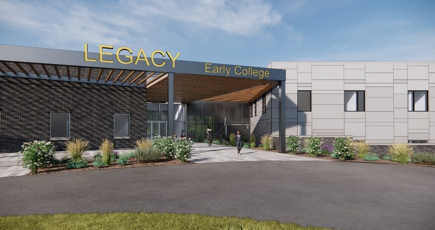 Legacy Early College’s founder says the new campus will help the school expand capacity for K4-8 students. (Rendering/Moody Nolan)