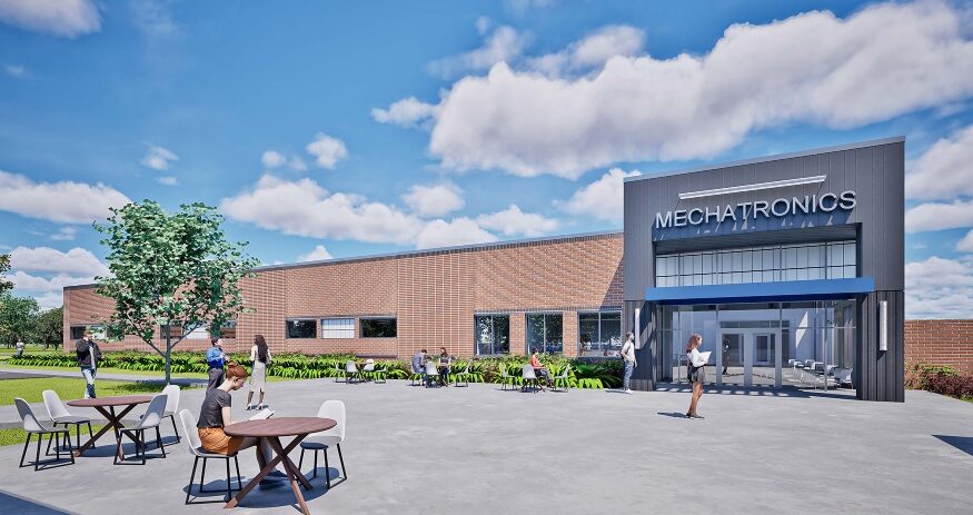 A rendering shows where Tri-County Technical College’s mechatronics program will be housed. (Rendering/Tri-County Technical College)