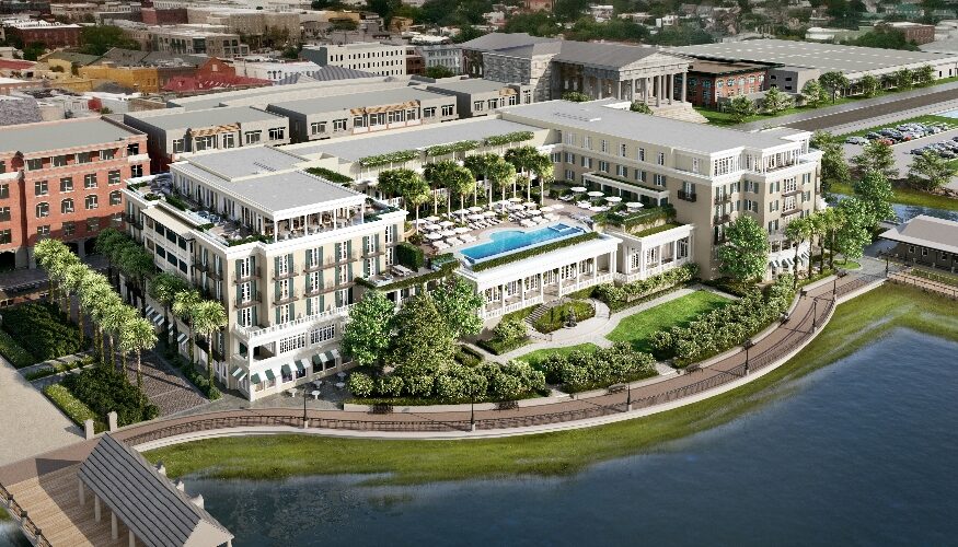 The Cooper, soon to be Charleston’s first waterfront hotel, has delayed its opening a few more months as the finishing touches are added to the property. (Rendering/Beemok Hospitality Group)