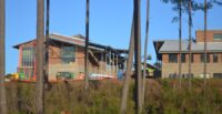 The new and only school of veterinary medicine is rising from the ground at the edge of the Clemson Forest near the school’s equine program. (Photo/Ross Norton)